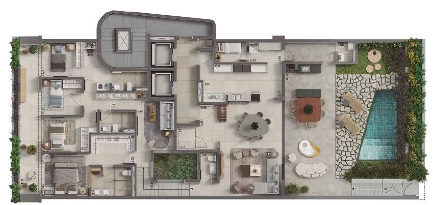 Planta 5: Insigna Península, apartamento de alto padrão na Barra da Tijuca, Rio de Janeiro