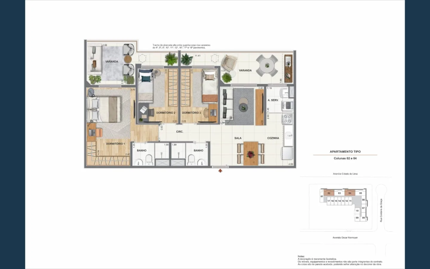 Planta 8: Baía Guanabara Residences, studio de alto padrão em Ipanema, Rio de Janeiro