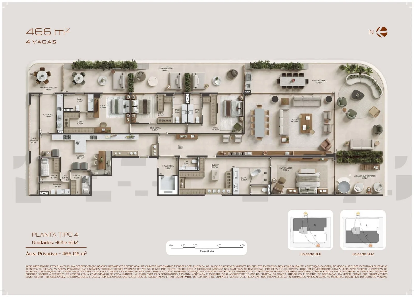 Planta 7: Atto Pininfarina Barra, apartamento de alto padrão na Barra da Tijuca, Rio de Janeiro