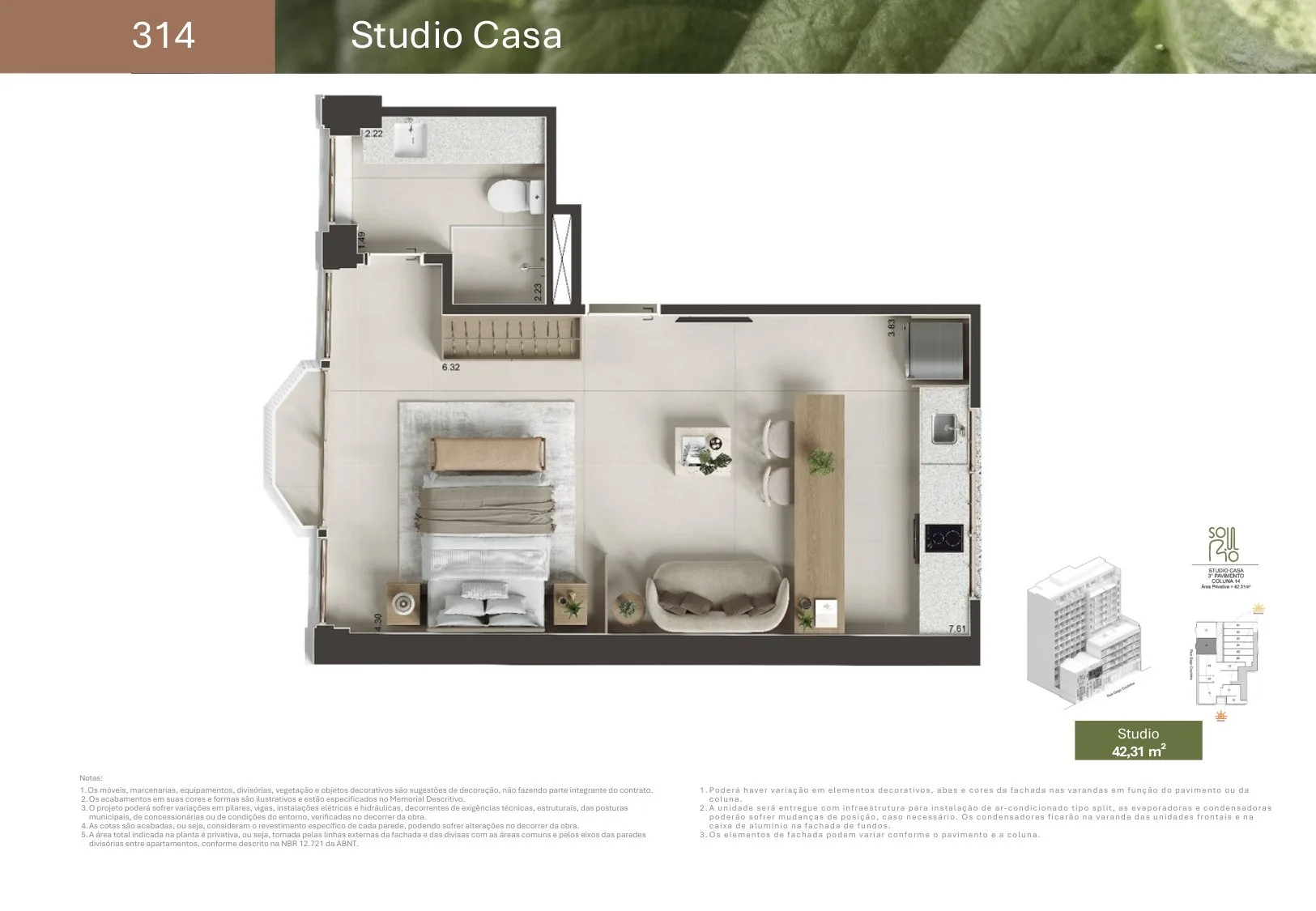 Planta 14: Soul Rio Gago Coutinho 53, studio de alto padrão em Laranjeiras, Rio de Janeiro