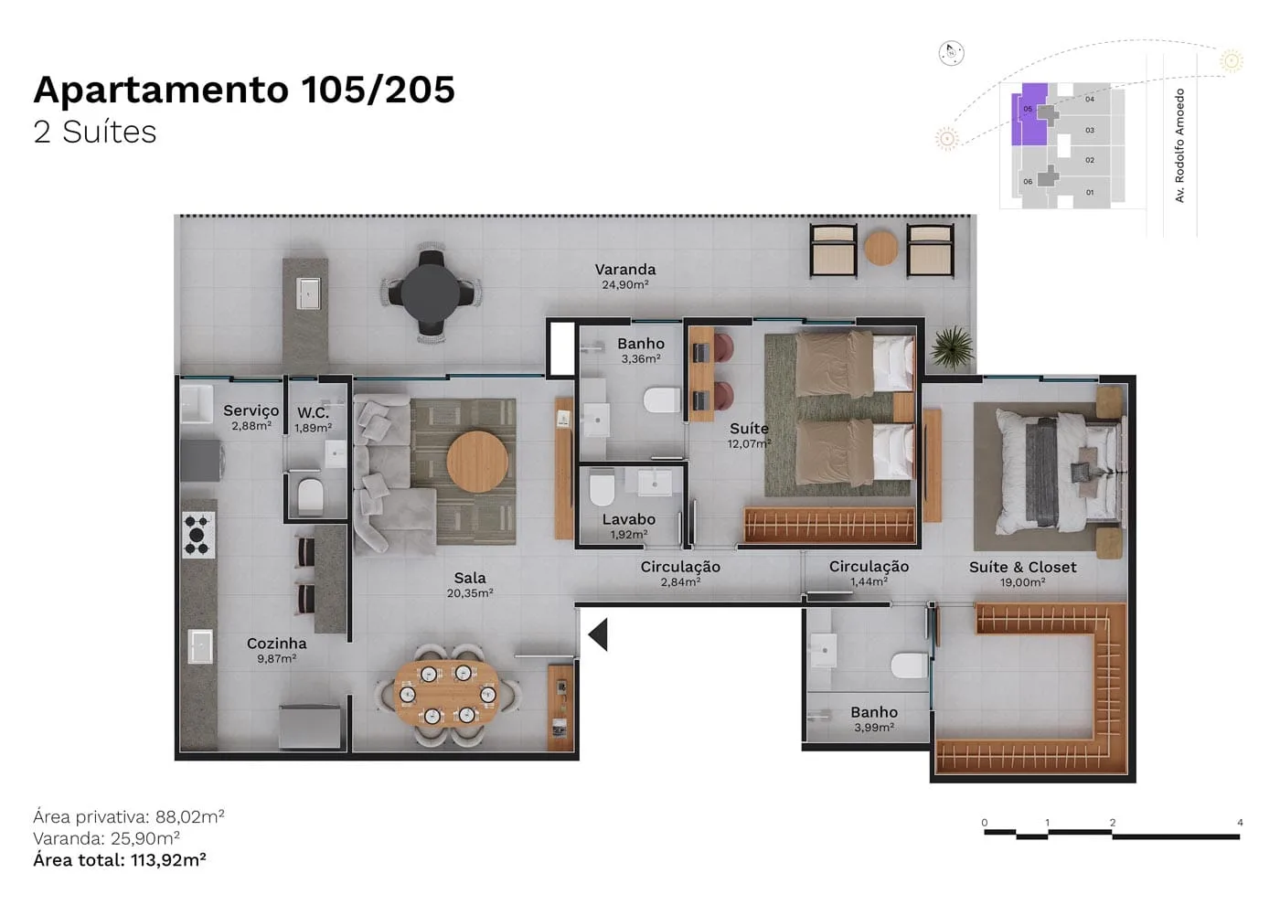 Planta 9: Haus Jardim Oceânico, apartamento de alto padrão na Barra da Tijuca, Rio de Janeiro