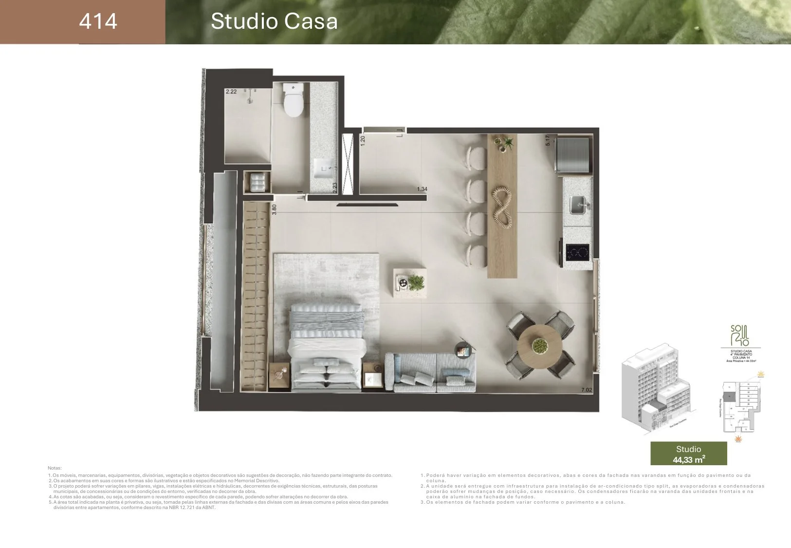 Planta 16: Soul Rio Gago Coutinho 53, studio de alto padrão em Laranjeiras, Rio de Janeiro