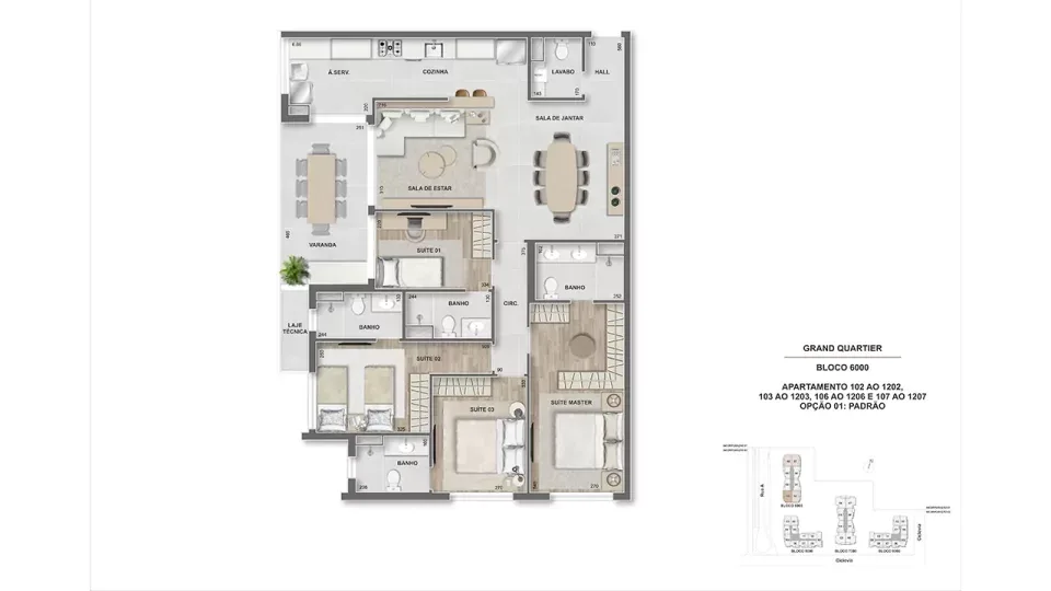 Planta 12: Grand Quartier, apartamento de alto padrão na Barra da Tijuca, Rio de Janeiro