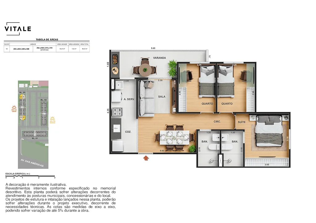 Planta 3: Tide Residencial, apartamento de alto padrão no Recreio dos Bandeirantes, Rio de Janeiro