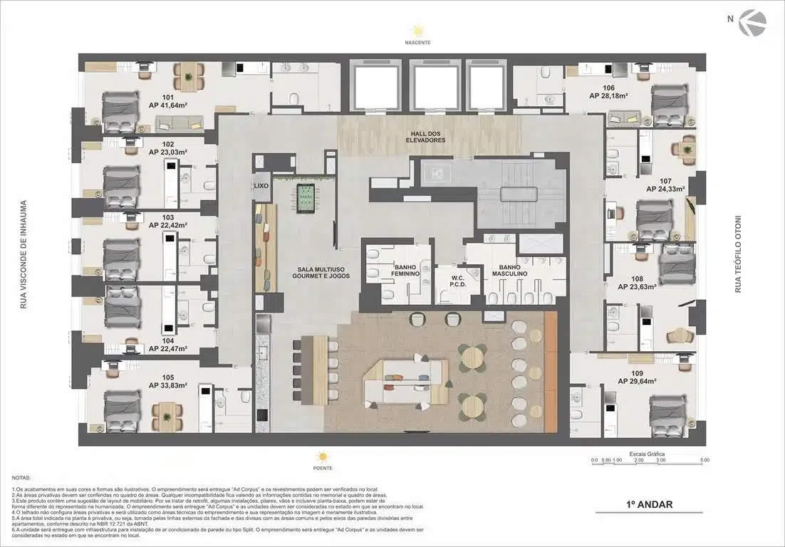 Planta 3: Casa Mauá Residencial, studio de alto padrão no Centro, Rio de Janeiro