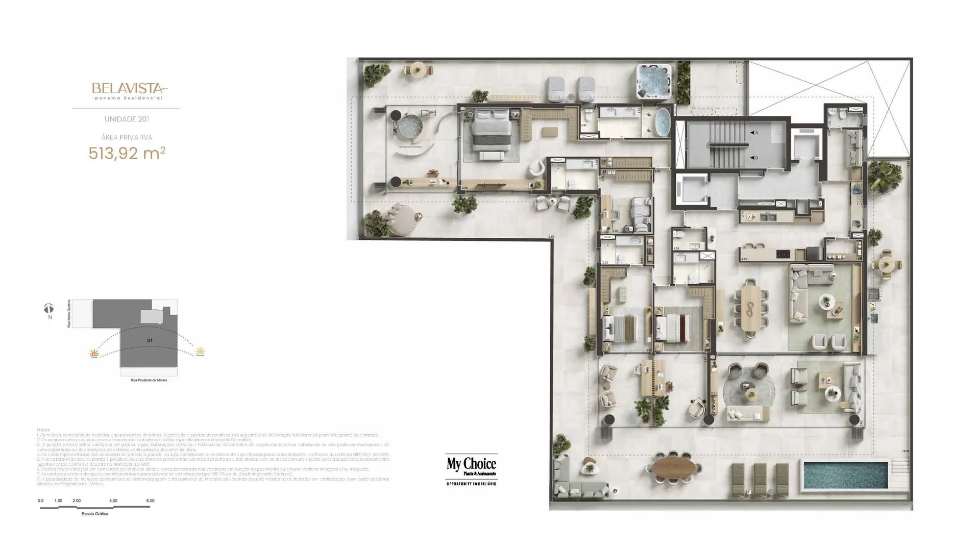 Planta 1: Belavista Ipanema Residencial, apartamento de alto padrão em Ipanema, Rio de Janeiro