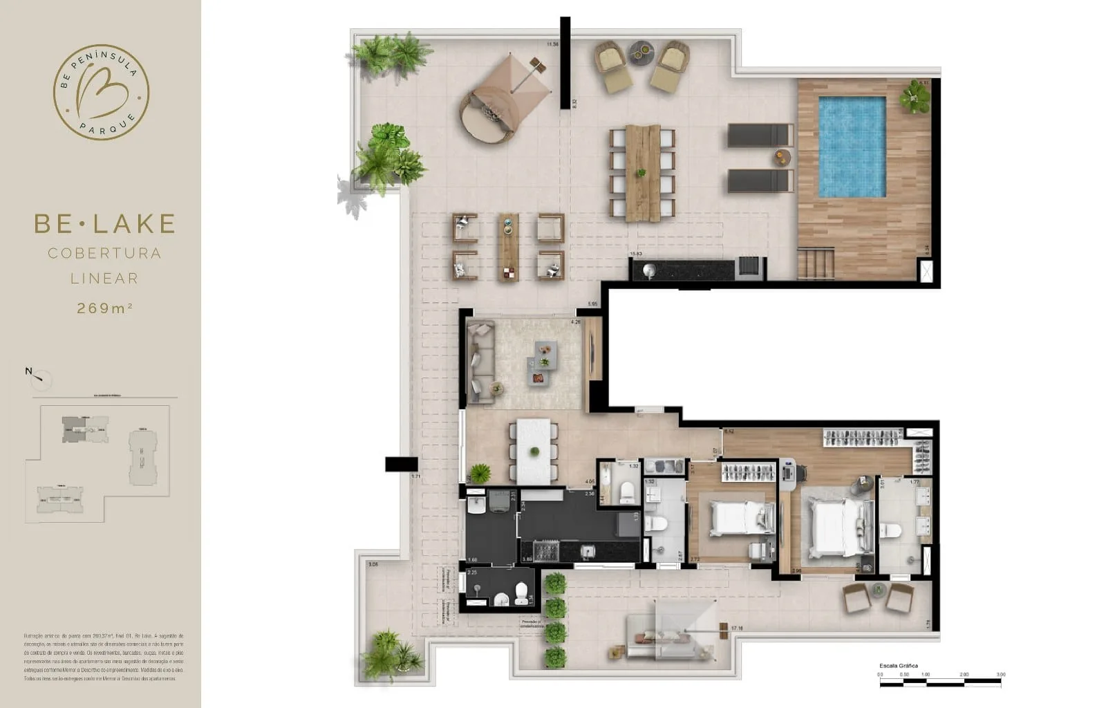 Planta 5: Be Peninsula, apartamento de alto padrão na Barra da Tijuca, Rio de Janeiro