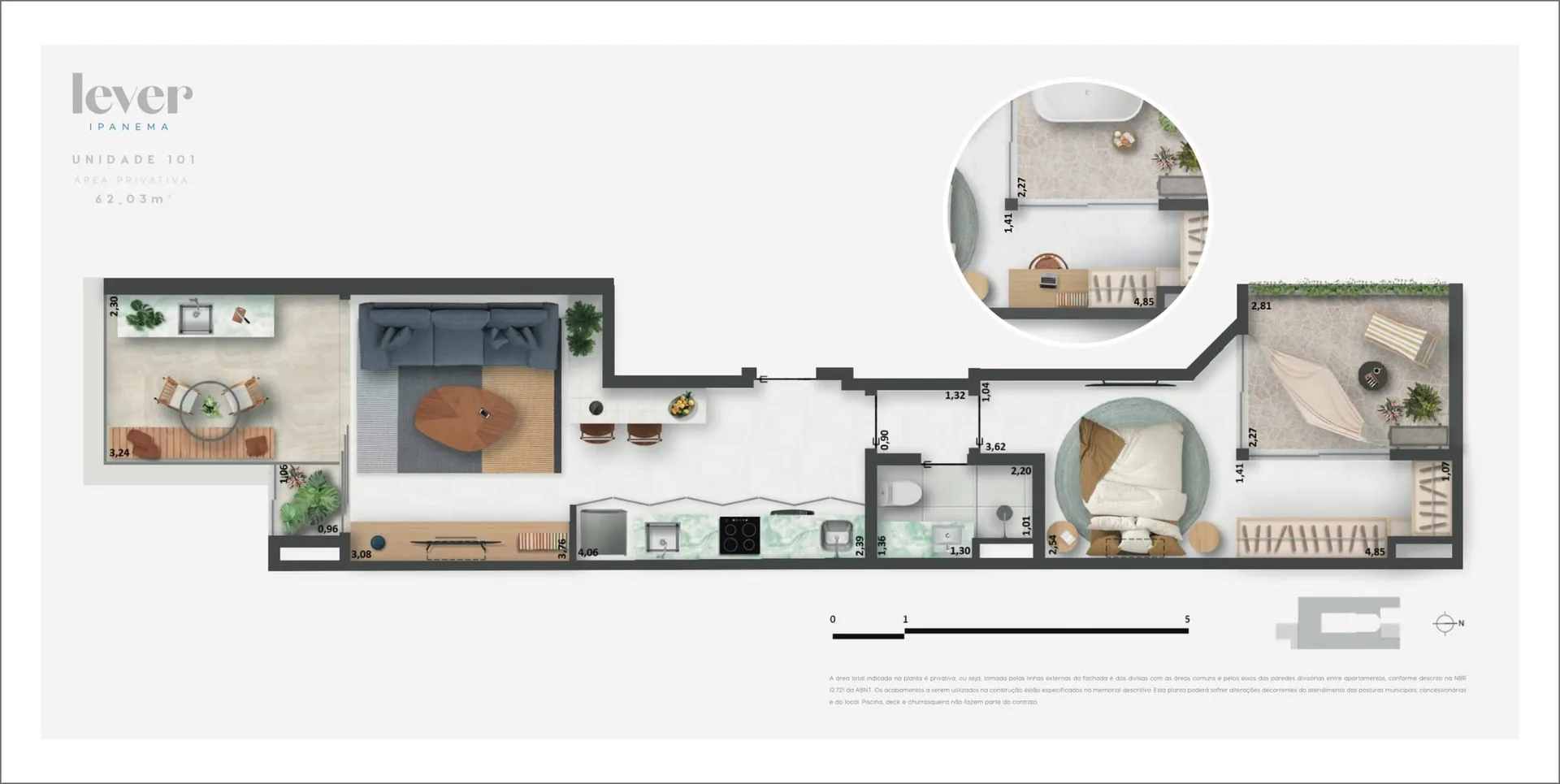 Planta 5: Lever Ipanema, apartamento de alto padrão em Ipanema, Rio de Janeiro