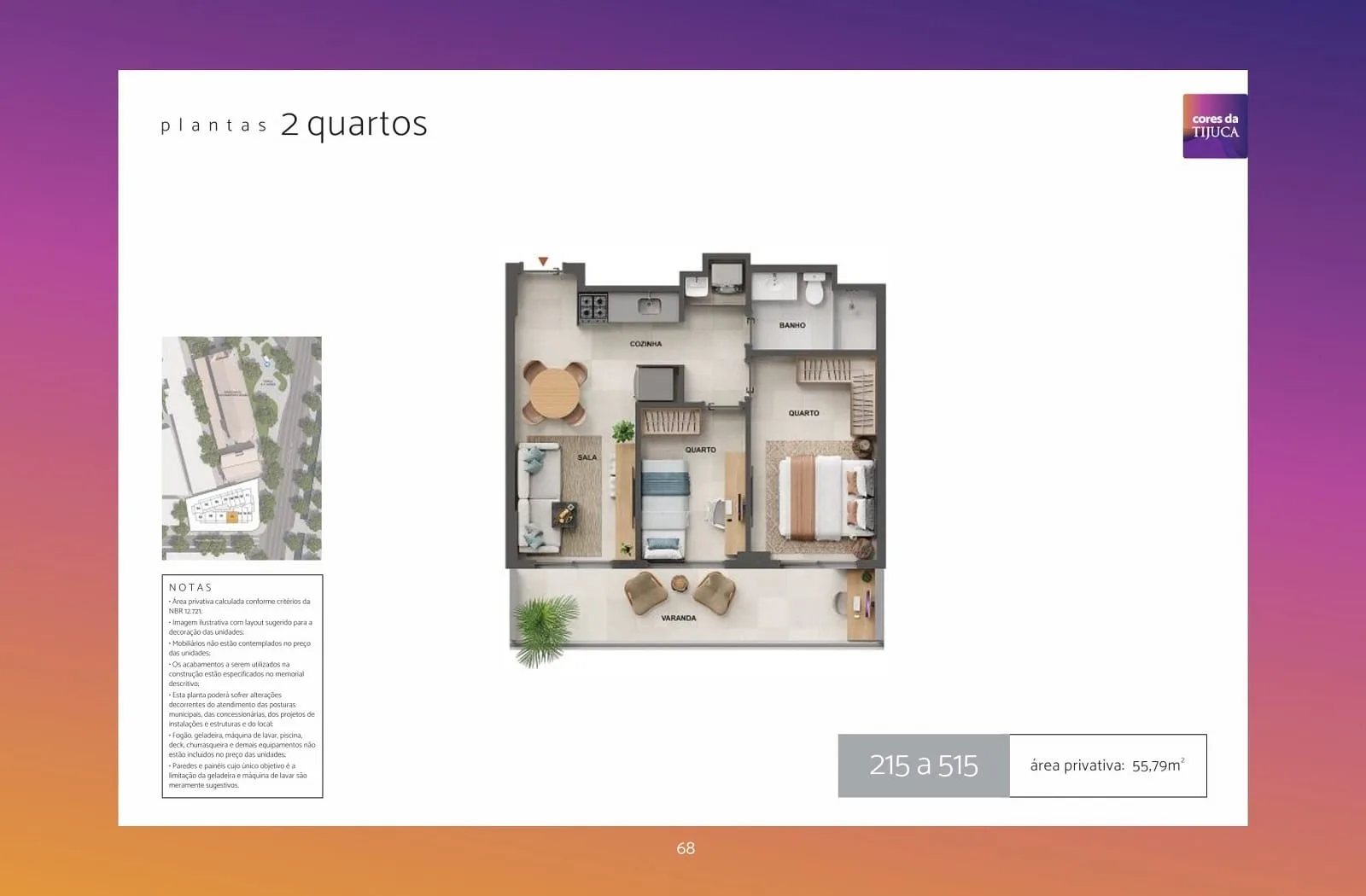 Planta 30: Cores da Tijuca, studio de alto padrão na Tijuca, Rio de Janeiro