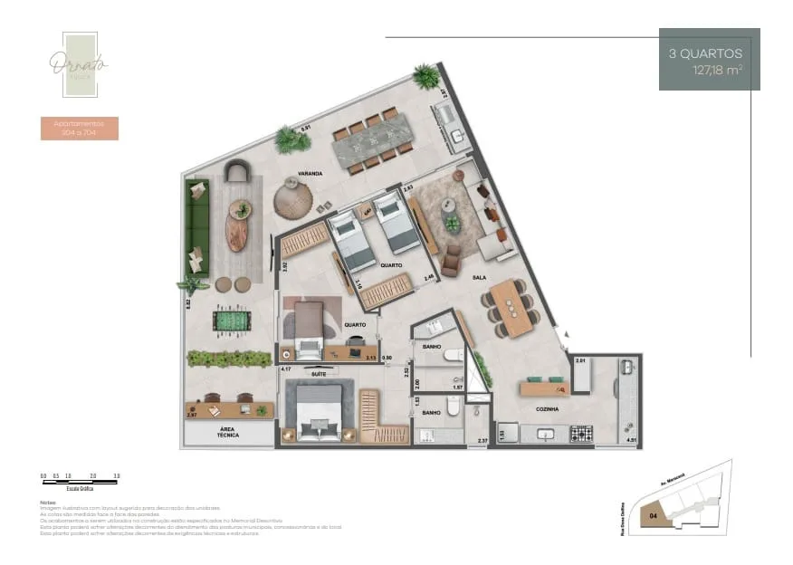 Planta 10: Ornato Tijuca, apartamento de alto padrão na Tijuca, Rio de Janeiro