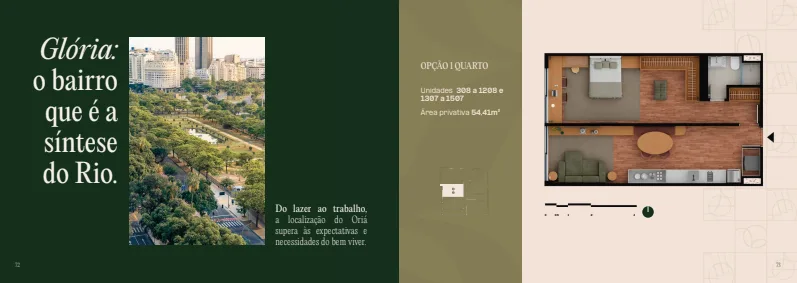 Planta 13: Oriá Residencial Glória, studio de alto padrão na Glória, Rio de Janeiro