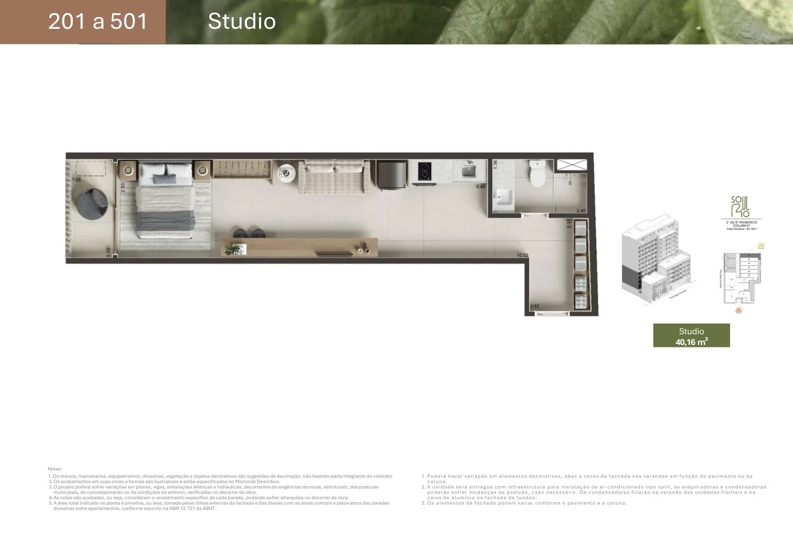 Planta 2: Soul Rio Gago Coutinho 53, studio de alto padrão em Laranjeiras, Rio de Janeiro