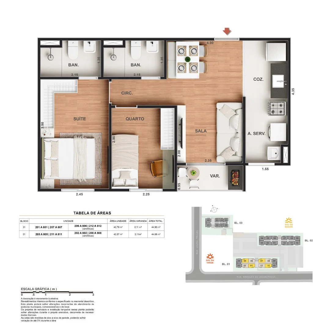 Planta 11: Vitale Walk Residencial, apartamento de alto padrão em Outro, Rio de Janeiro