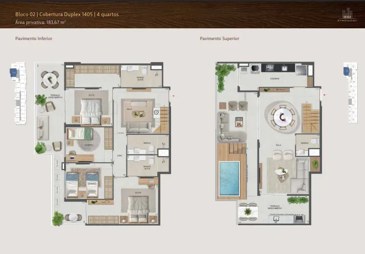 Planta 1: Symphony Residences Flamengo, apartamento de alto padrão no Flamengo, Rio de Janeiro
