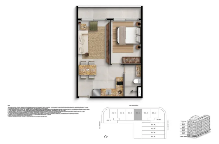 Planta 5: Garcya Praia Studios Ipanema, studio de alto padrão em Ipanema, Rio de Janeiro