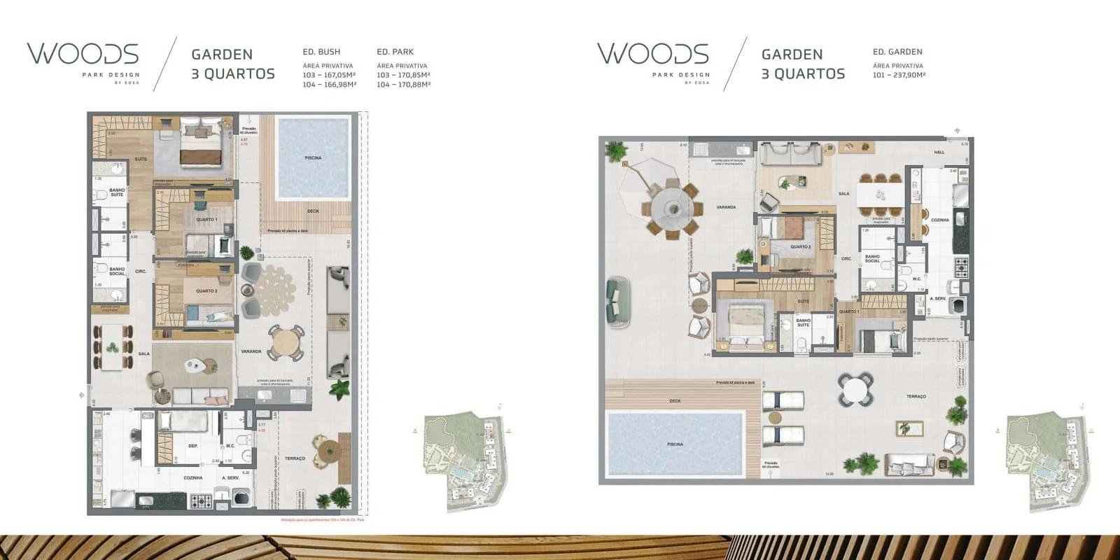 Planta 3: Woods Park Design, apartamento de alto padrão na Barra da Tijuca, Rio de Janeiro