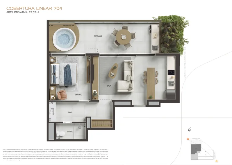 Planta 6: Arti Leblon, studio de alto padrão no Leblon, Rio de Janeiro