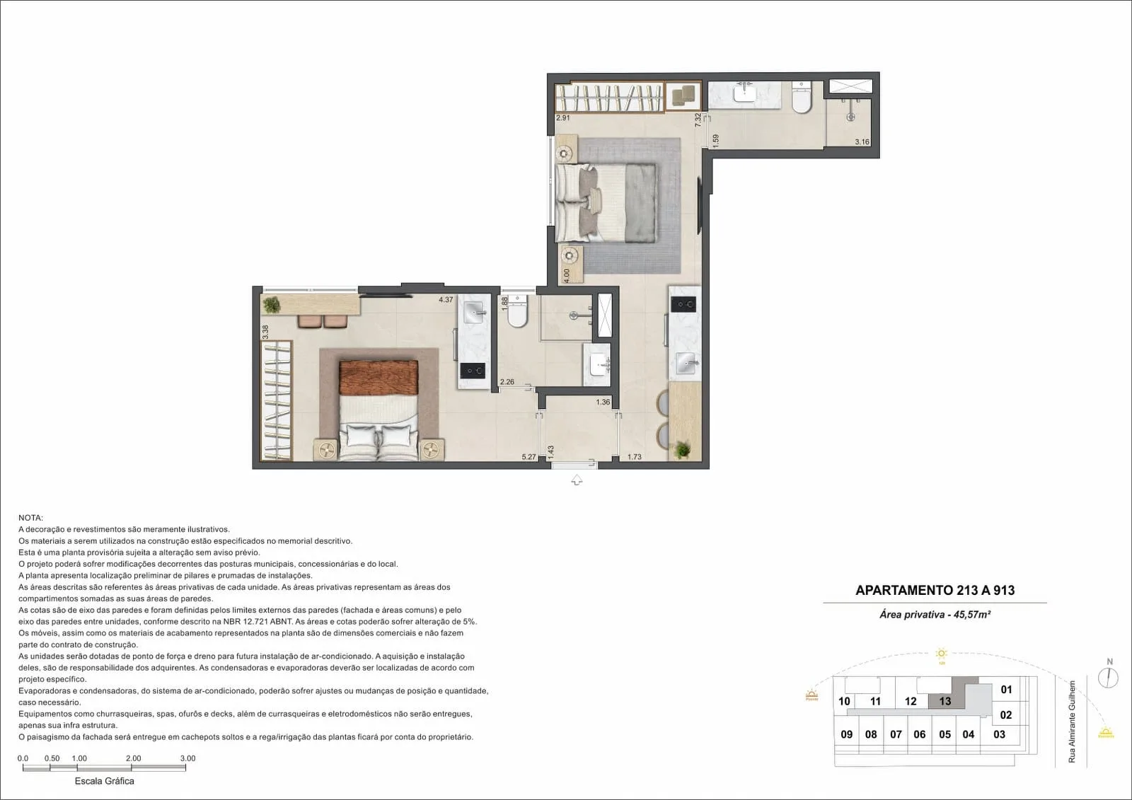 Planta 6: Guilhem Mozak, apartamento de alto padrão no Leblon, Rio de Janeiro