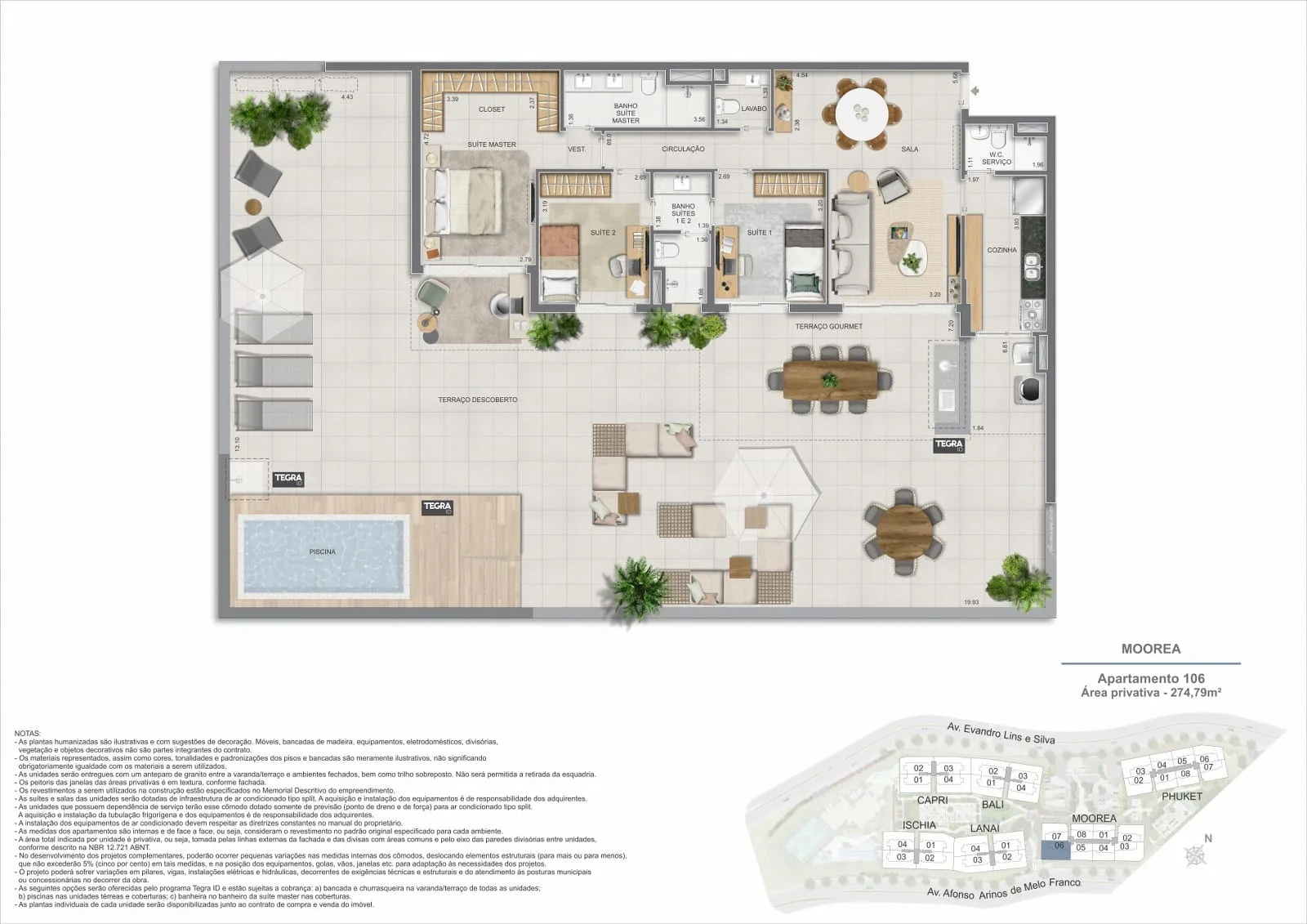 Planta 20: Gaea Home Resort, apartamento de alto padrão na Barra da Tijuca, Rio de Janeiro