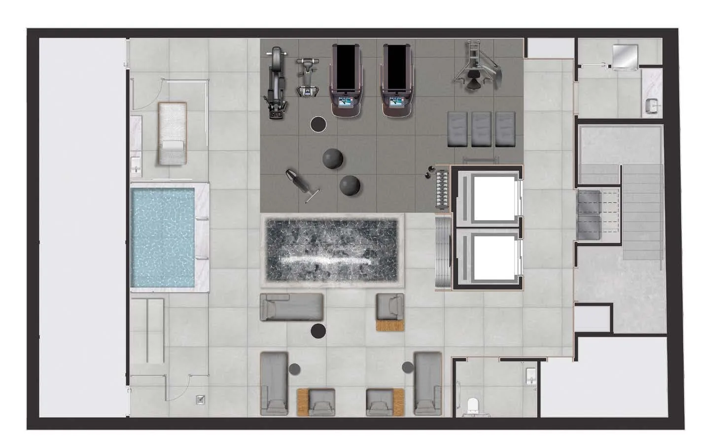 Planta 1: Riô Signature, studio de alto padrão em Ipanema, Rio de Janeiro