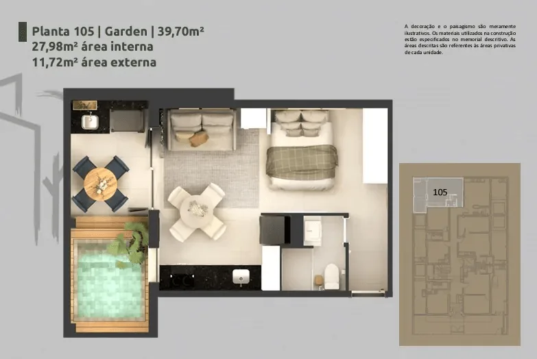 Planta 5: Residencial Vilares Copacabana, studio de alto padrão em Copacabana, Rio de Janeiro