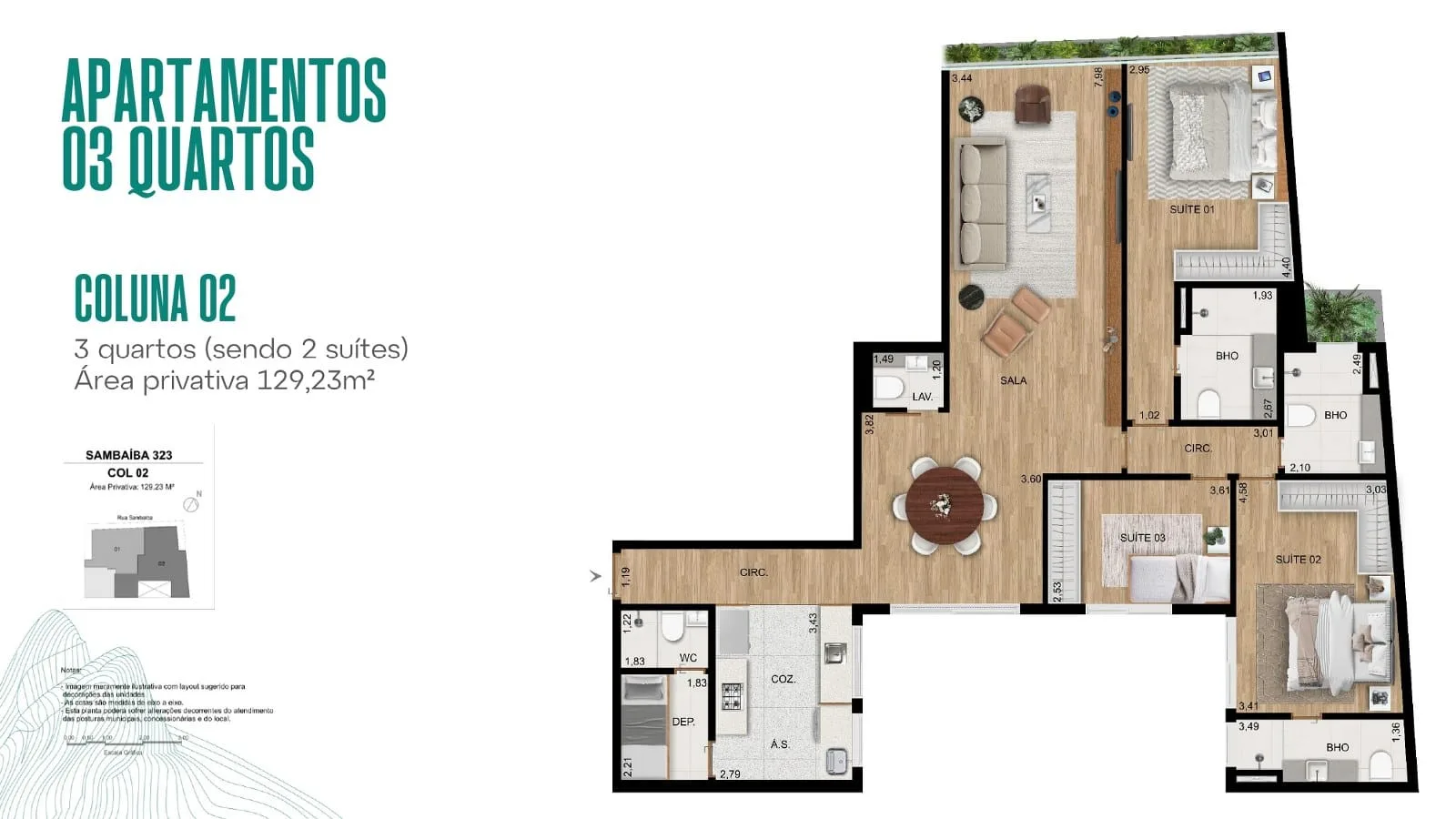 Planta 5: Sambaiba 323 Leblon, apartamento de alto padrão no Leblon, Rio de Janeiro