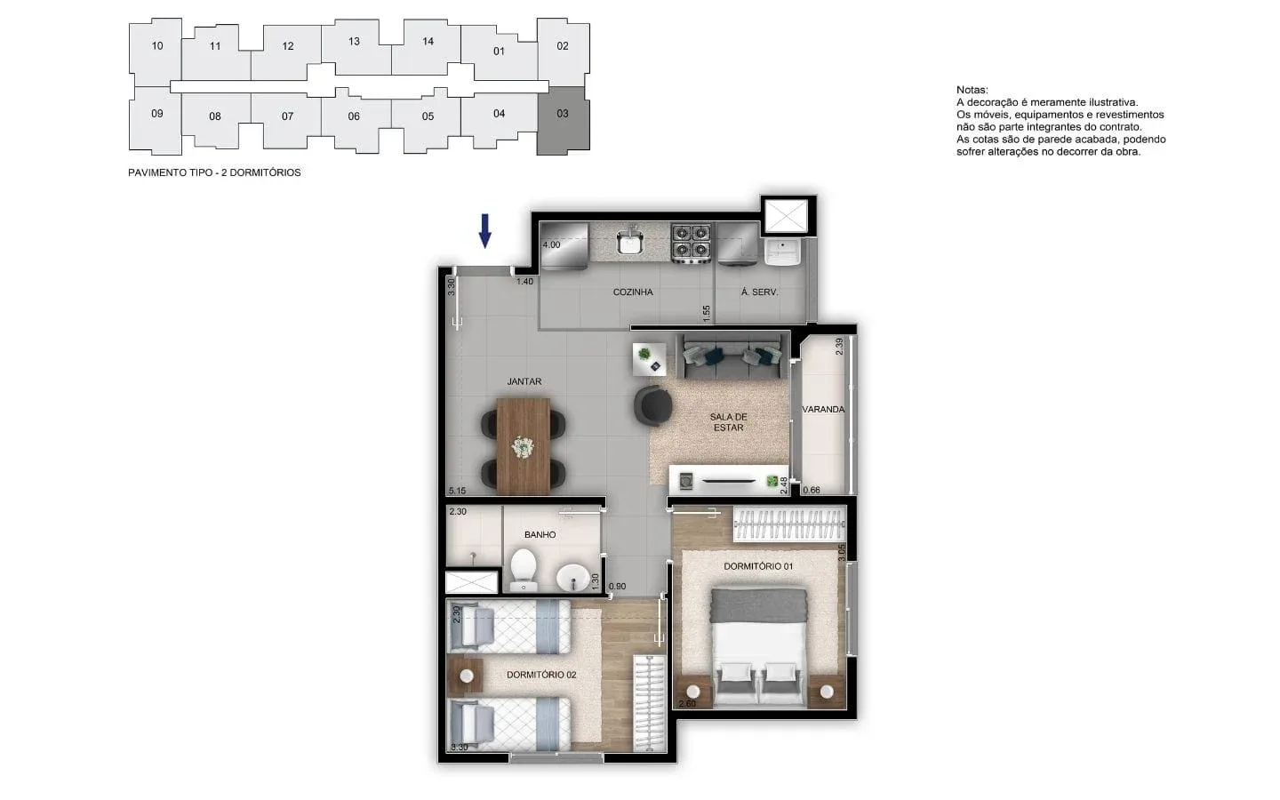 Planta 2: Orla Recreio Grumari, apartamento de alto padrão no Recreio dos Bandeirantes, Rio de Janeiro