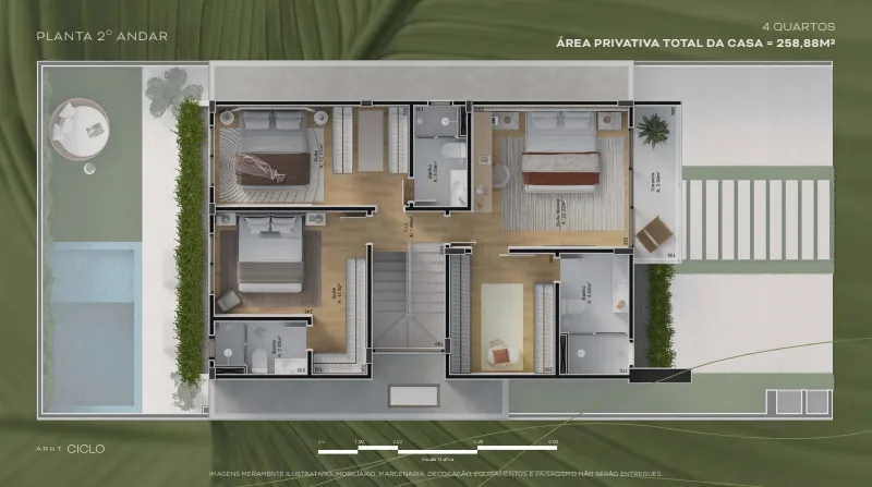 Planta 4: Ciclo Casas, casa de alto padrão no Recreio dos Bandeirantes, Rio de Janeiro