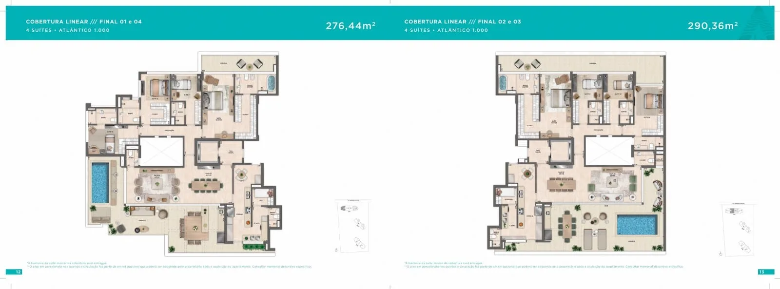 Planta 4: Atlântico Golf Residence, apartamento de alto padrão na Barra da Tijuca, Rio de Janeiro