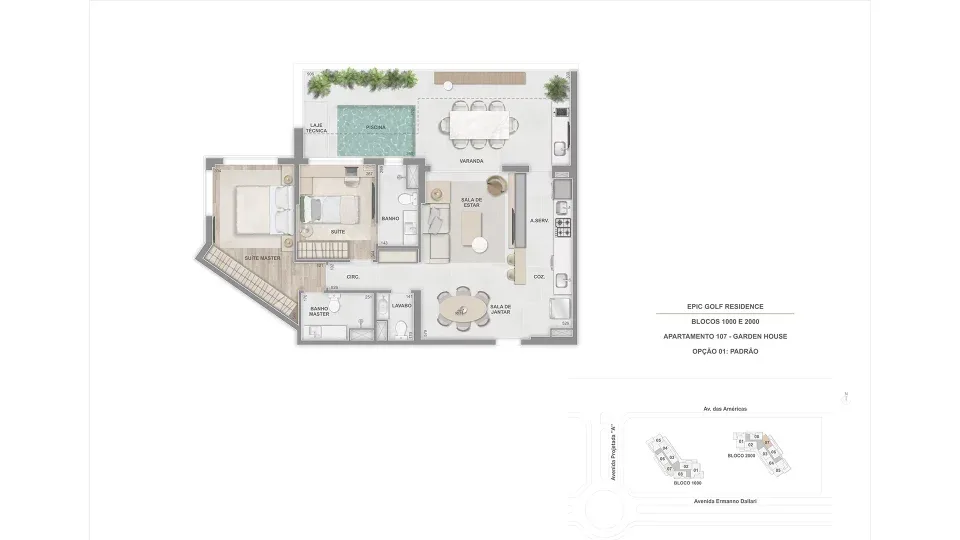 Planta 8: Epic Golf Residence, apartamento de alto padrão na Barra da Tijuca, Rio de Janeiro