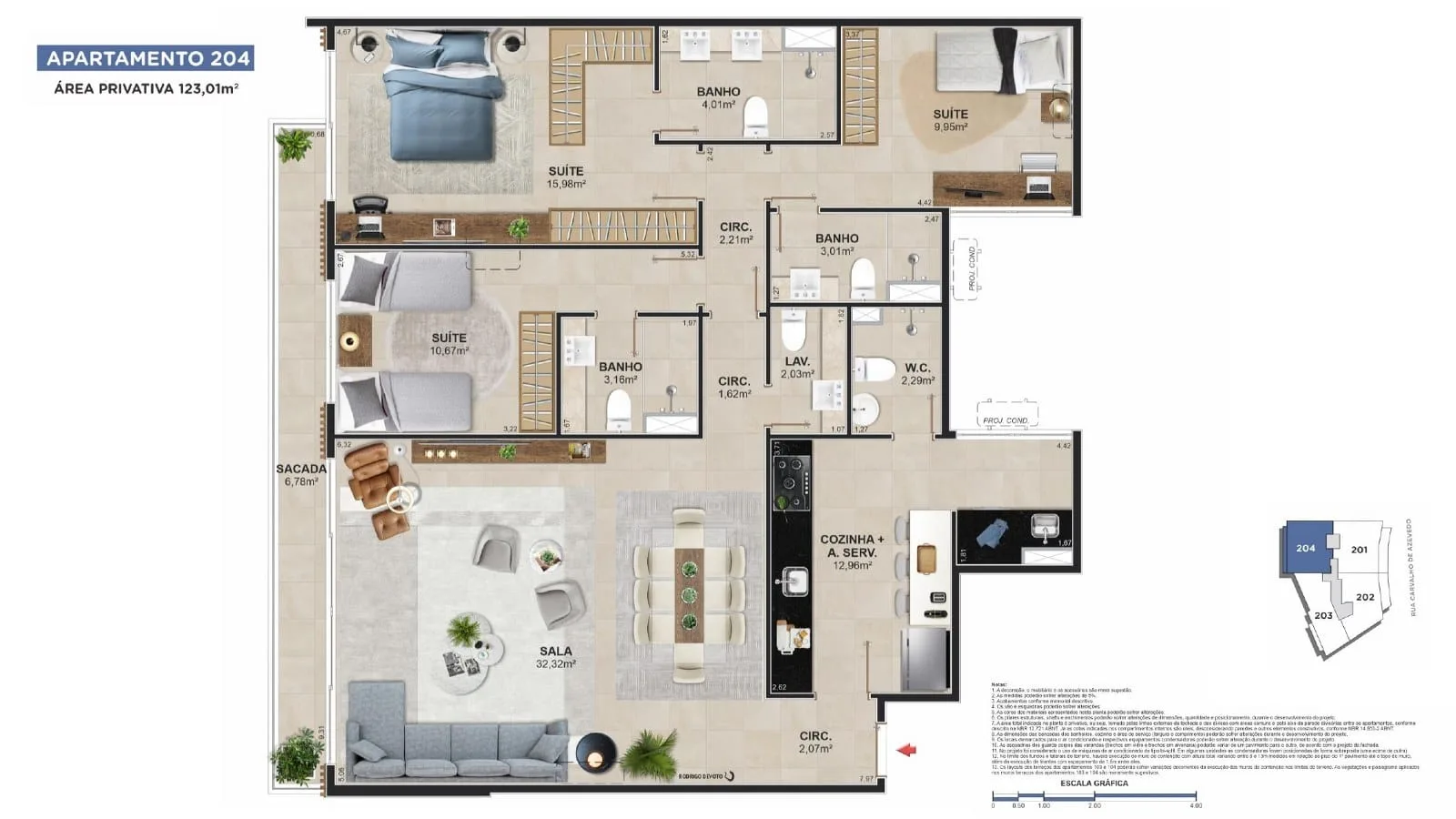 Planta 16: Ares Lagoa, apartamento de alto padrão na Lagoa, Rio de Janeiro