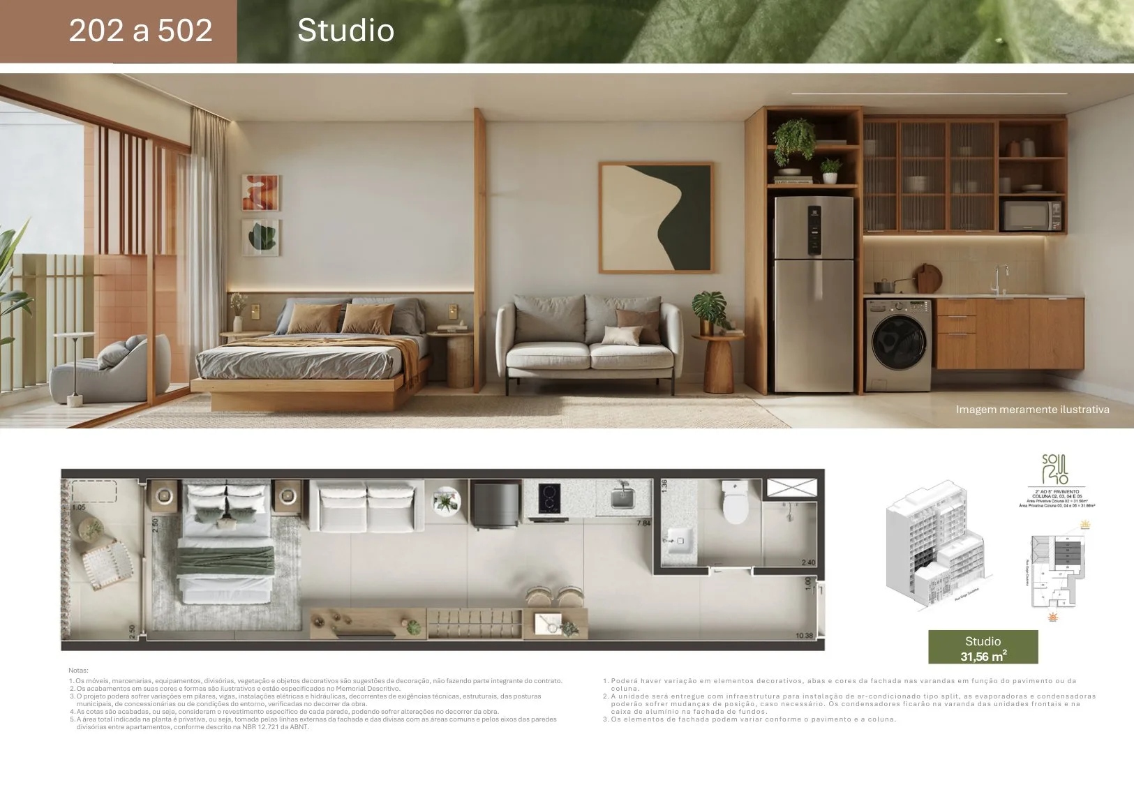 Planta 3: Soul Rio Gago Coutinho 53, studio de alto padrão em Laranjeiras, Rio de Janeiro