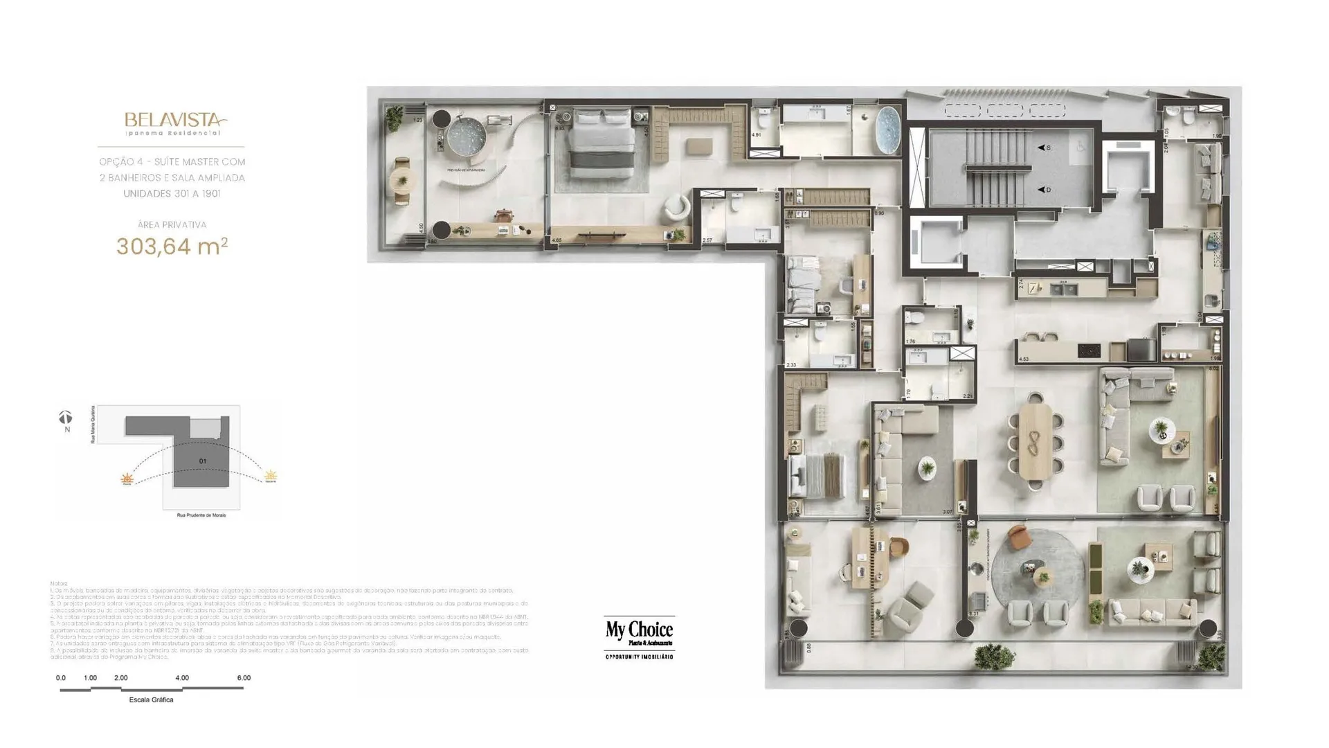 Planta 6: Belavista Ipanema Residencial, apartamento de alto padrão em Ipanema, Rio de Janeiro
