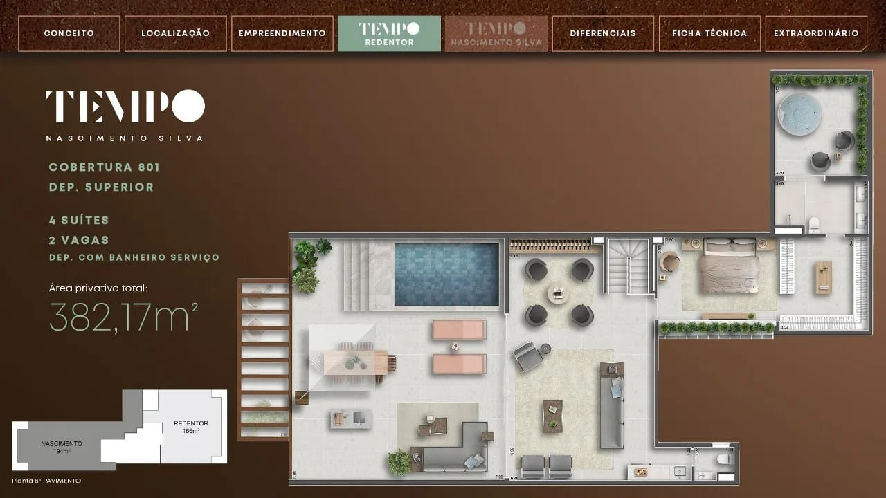 Planta 8: Tempo Ipanema, apartamento de alto padrão em Ipanema, Rio de Janeiro