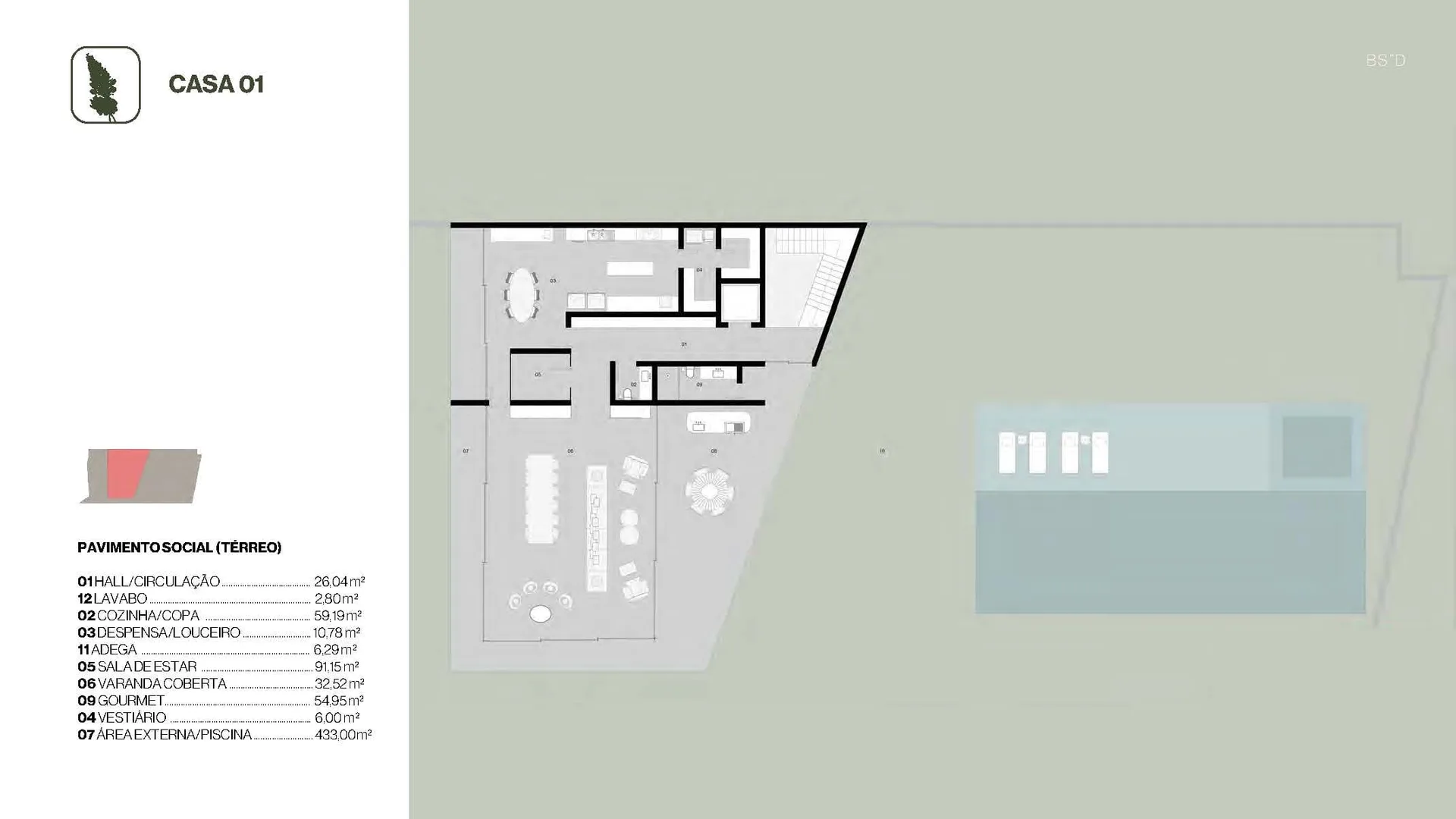 Planta 2: Estância Pernambuco Mozak, apartamento de alto padrão no Leblon, Rio de Janeiro