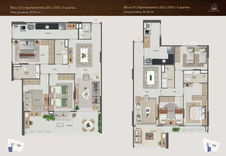 Planta 3: Symphony Residences Flamengo, apartamento de alto padrão no Flamengo, Rio de Janeiro