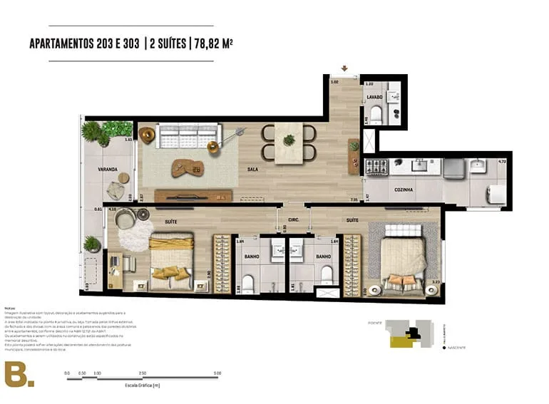 Planta 11: PB 50 Botafogo, apartamento de alto padrão em Botafogo, Rio de Janeiro