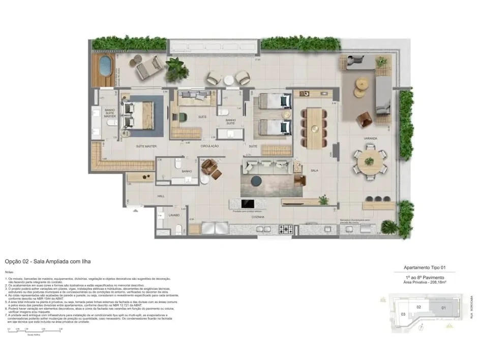 Planta 3: Zenture Residencial, apartamento de alto padrão em Botafogo, Rio de Janeiro