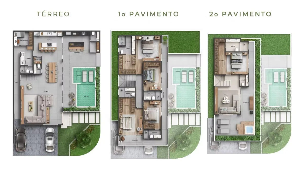 Planta 1: Terrah Américas Clube, apartamento de alto padrão no Recreio dos Bandeirantes, Rio de Janeiro