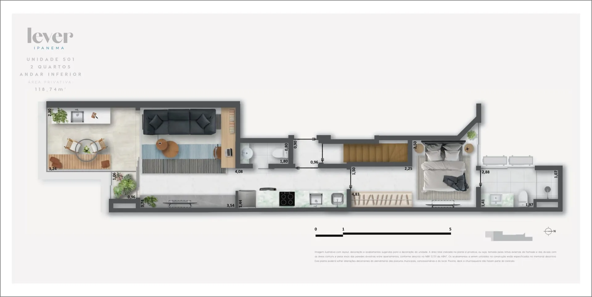 Planta 4: Lever Ipanema, apartamento de alto padrão em Ipanema, Rio de Janeiro