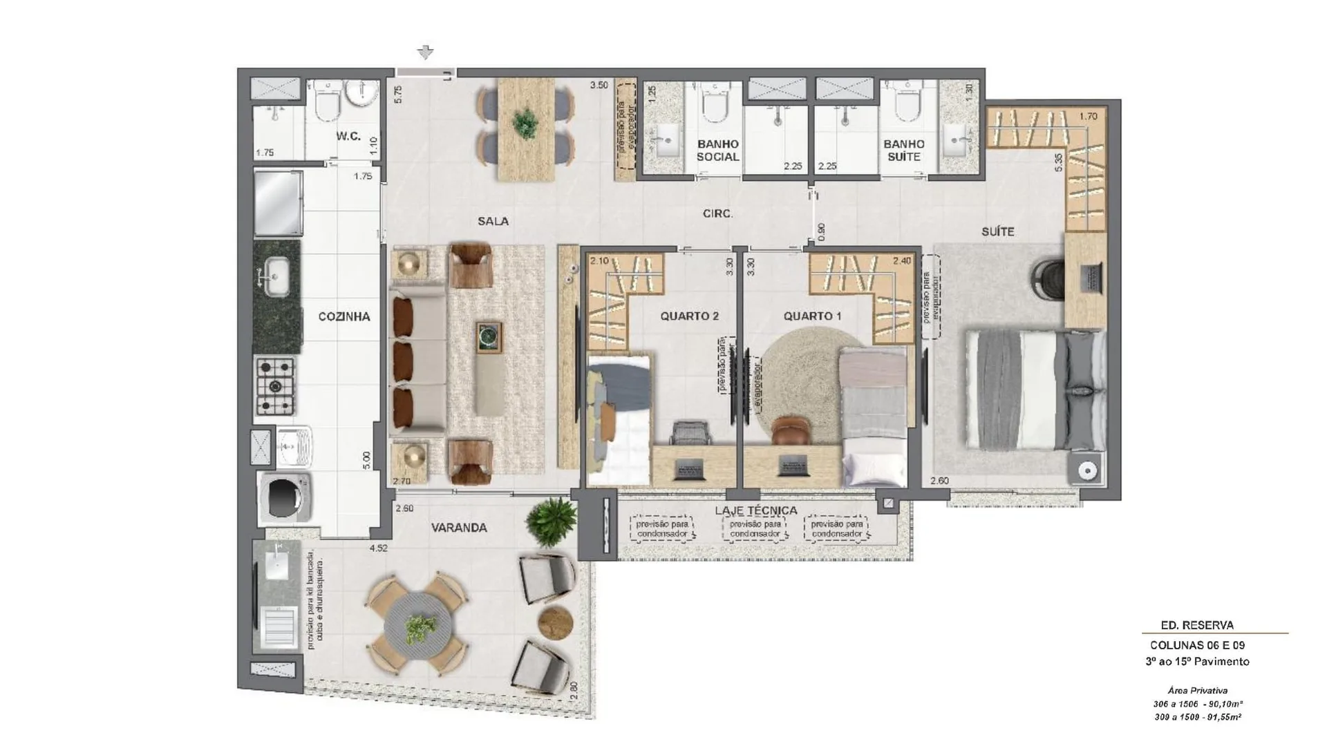 Planta 18: Endless Peninsula, apartamento de alto padrão na Barra da Tijuca, Rio de Janeiro
