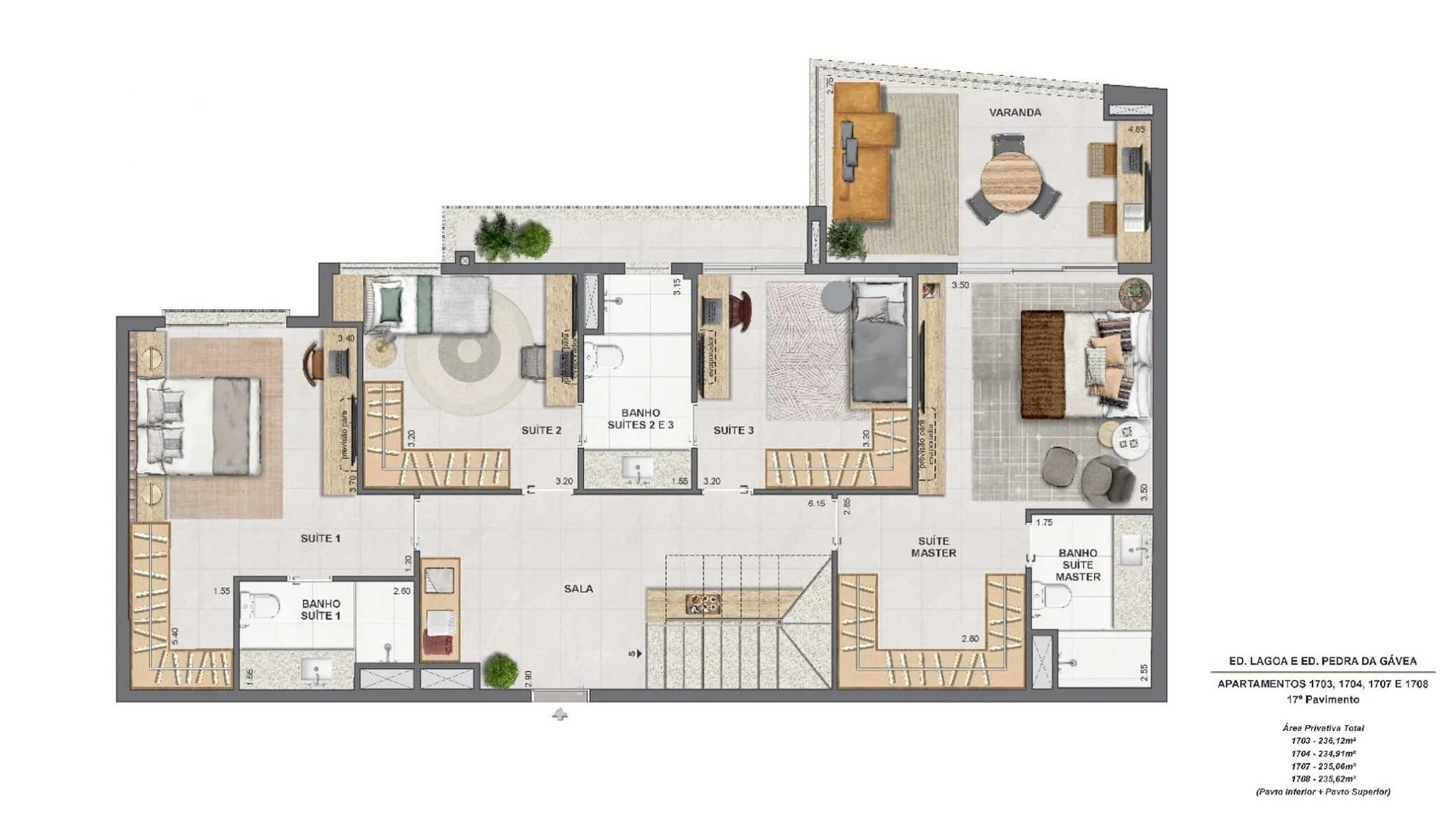 Planta 10: Endless Peninsula, apartamento de alto padrão na Barra da Tijuca, Rio de Janeiro