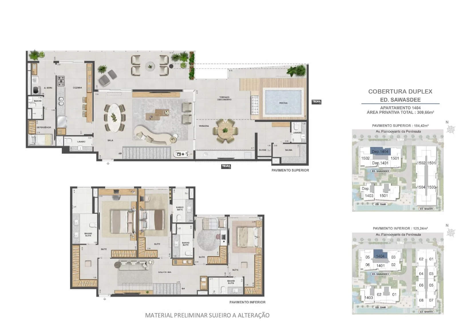 Planta 13: Península Collection, apartamento de alto padrão na Barra da Tijuca, Rio de Janeiro