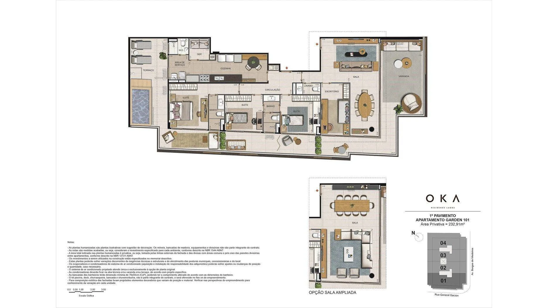 Planta 12: Oka Residence Lagoa, apartamento de alto padrão na Lagoa, Rio de Janeiro