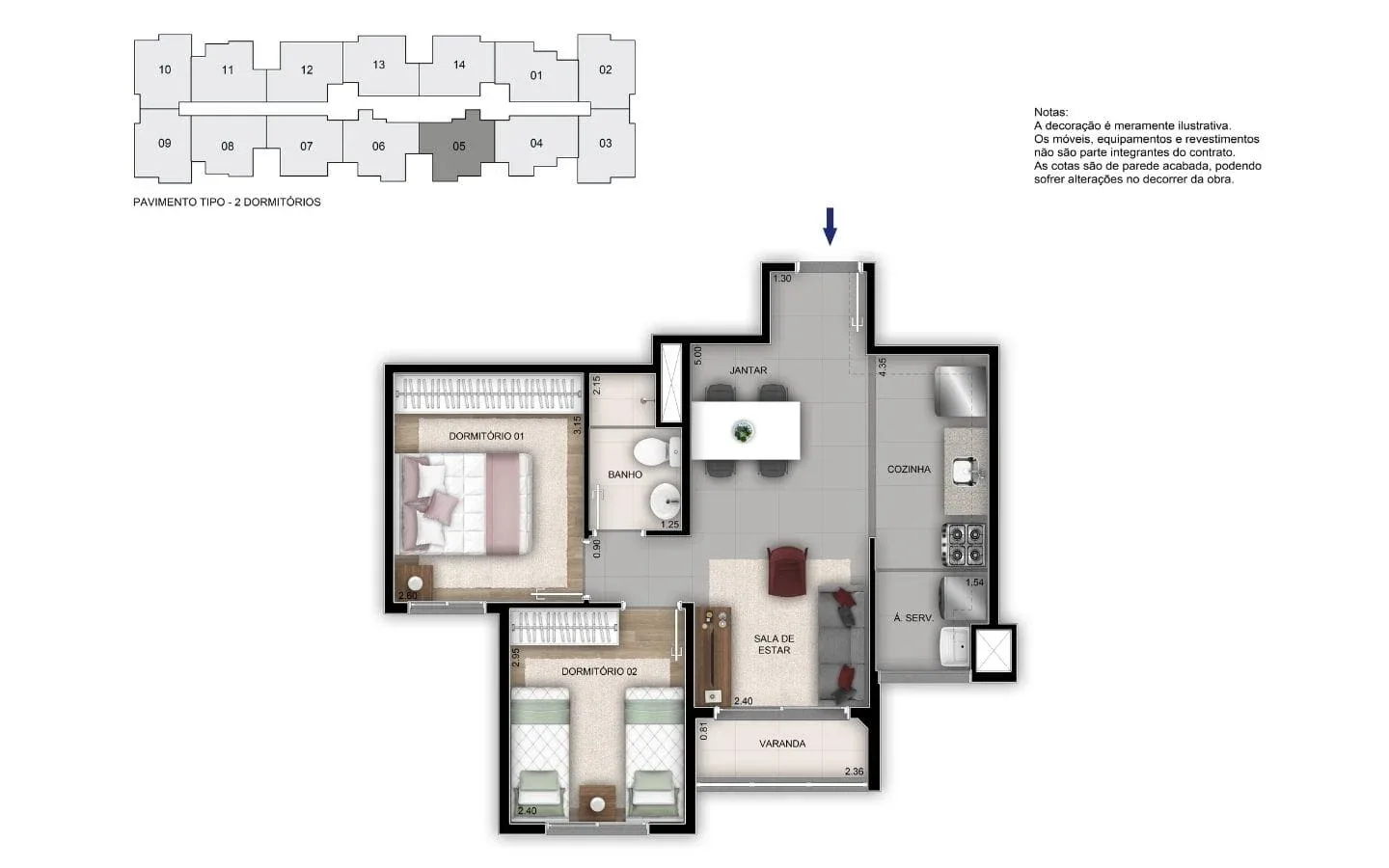 Planta 4: Orla Recreio Grumari, apartamento de alto padrão no Recreio dos Bandeirantes, Rio de Janeiro