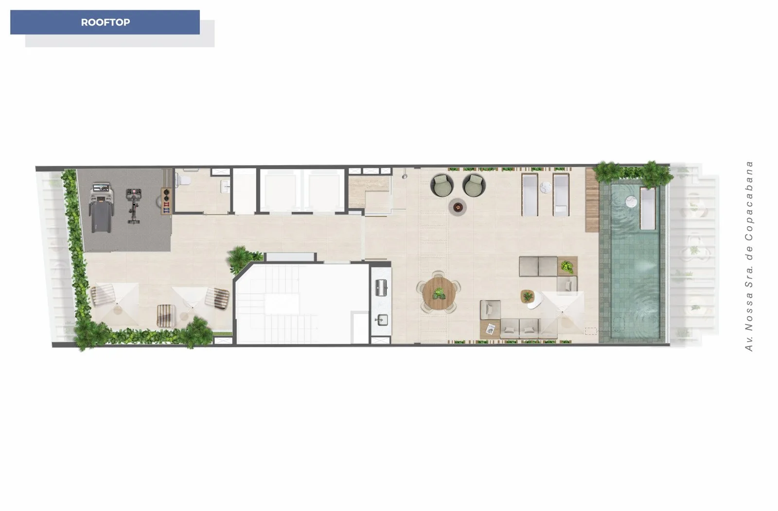Planta 5: Copa Studios, apartamento de alto padrão em Copacabana, Rio de Janeiro