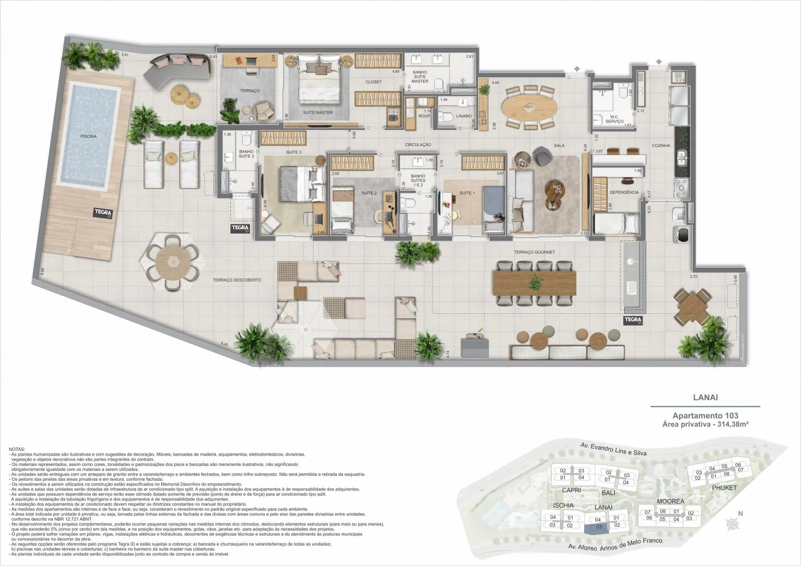 Planta 16: Gaea Home Resort, apartamento de alto padrão na Barra da Tijuca, Rio de Janeiro