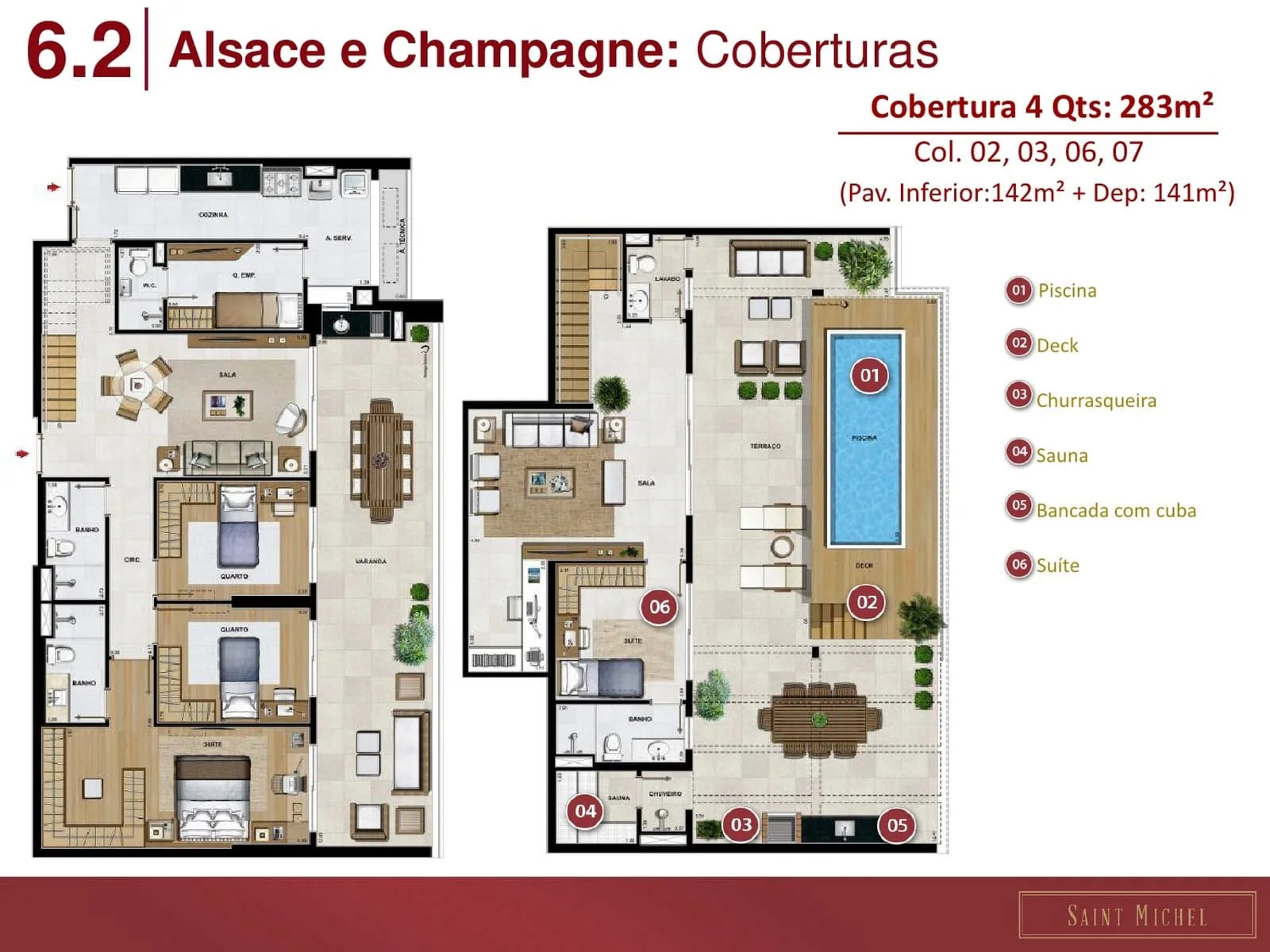 Planta 2: Saint Michel Ilha Pura, apartamento de alto padrão na Barra da Tijuca, Rio de Janeiro