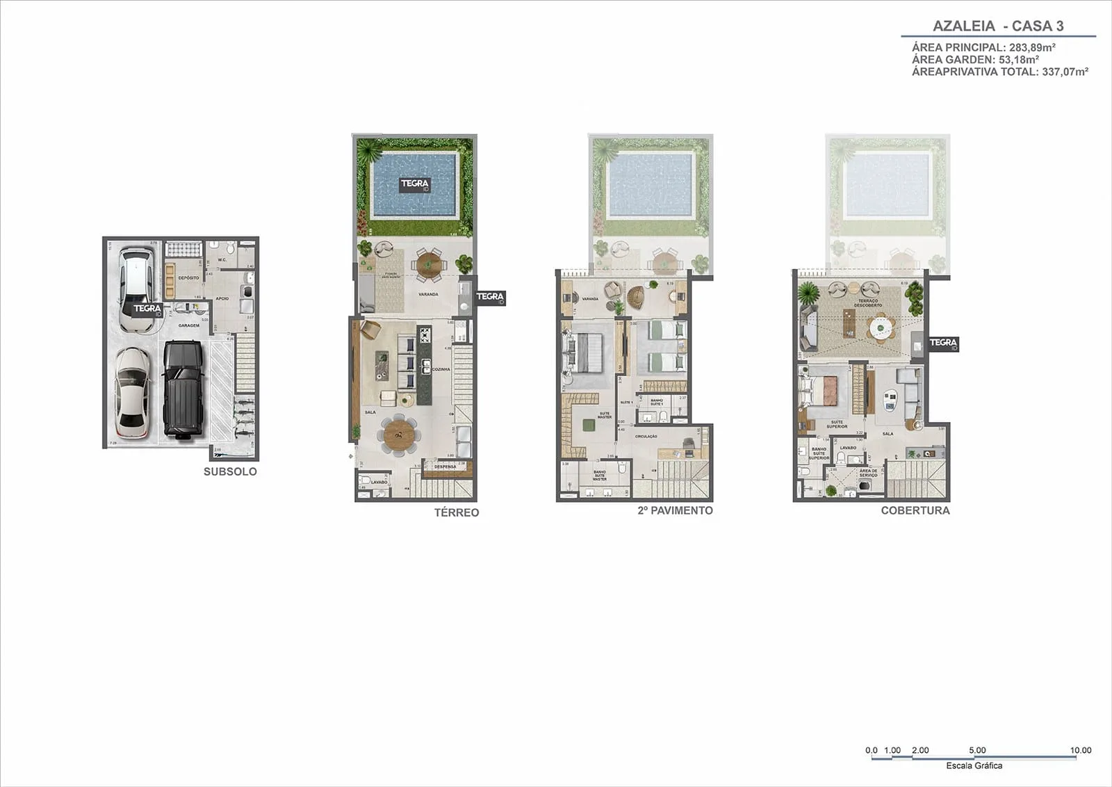 Planta 4: Claris Casa e Clube, casa de alto padrão na Barra da Tijuca, Rio de Janeiro