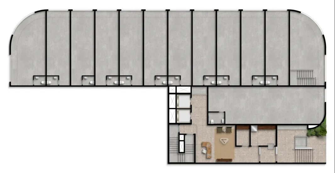 Planta 1: Garcya Praia Studios Ipanema, studio de alto padrão em Ipanema, Rio de Janeiro